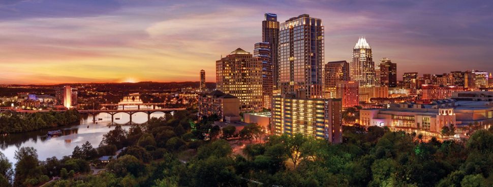 City at dusk