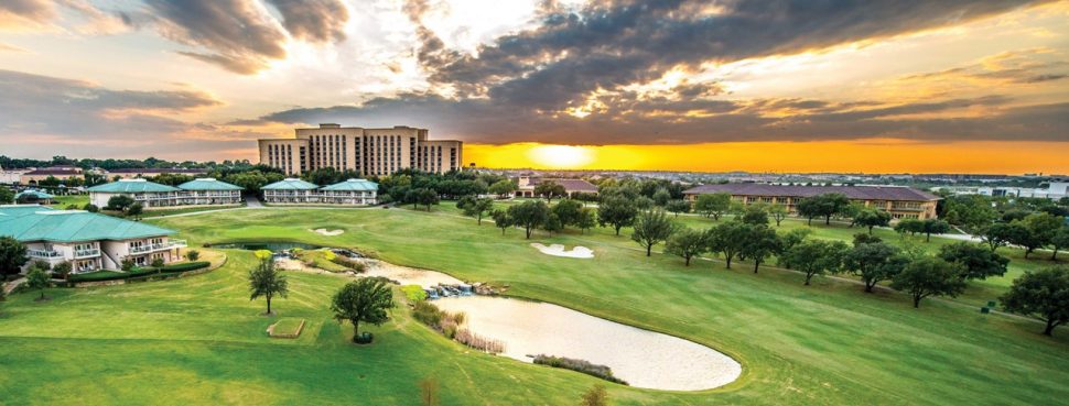 Aerial view of golf course