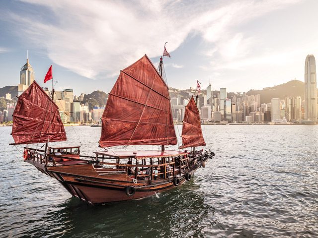 Hong Kong Red Sailboat