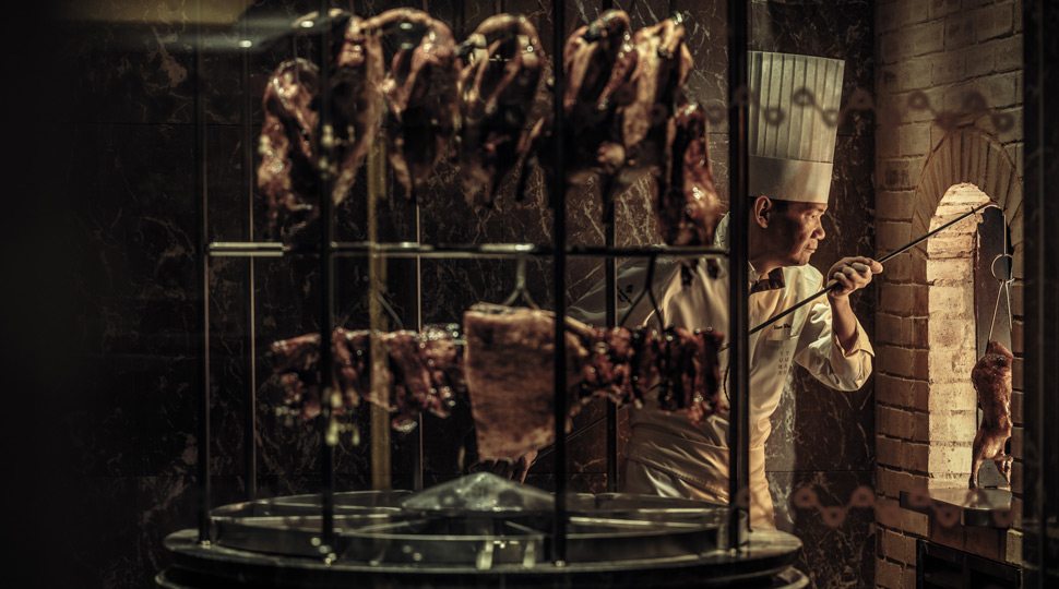 Chef cooking duck in Seoul