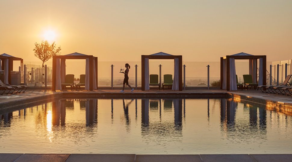Private cabanas by pool