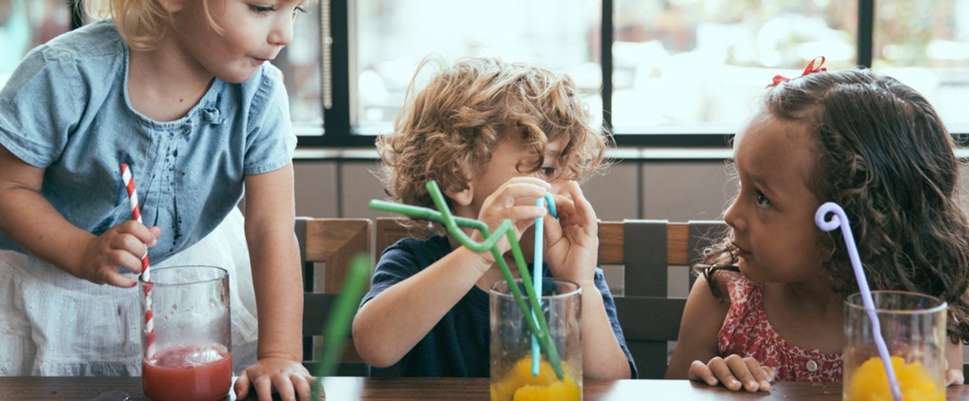Three children laughing