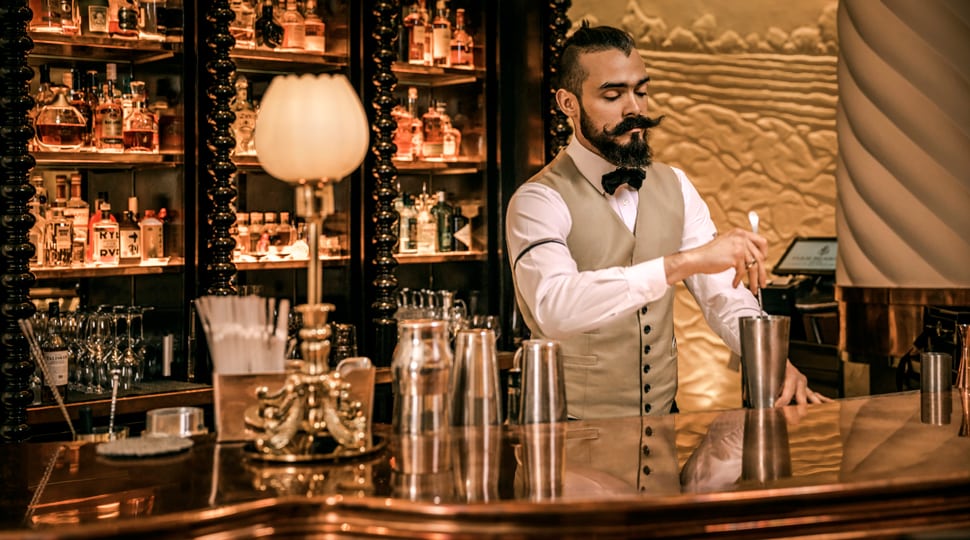 Bartender at Rotunda Bar in London