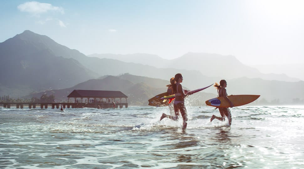 Women with surfboards