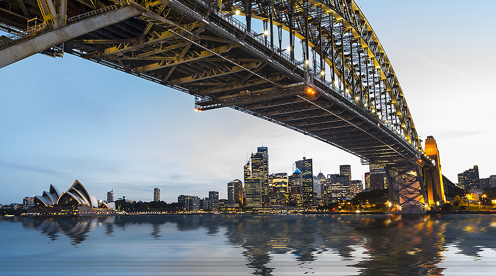 Dramatic Panoramic Sunset Photo Sydney Harbor