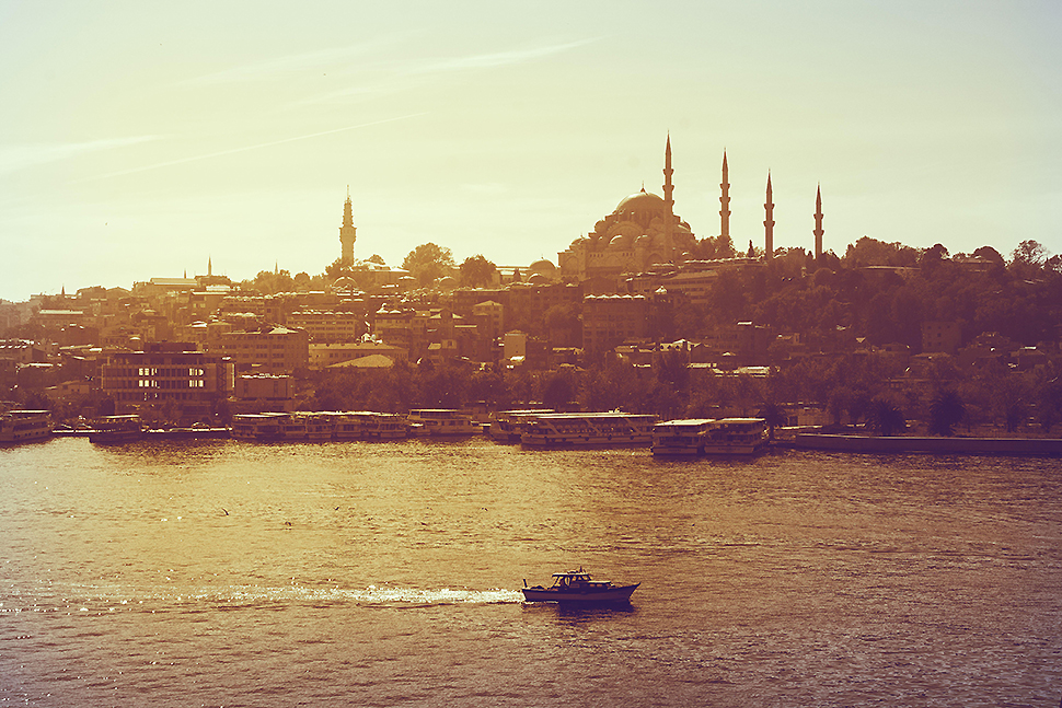 Istanbul Cityscape With Famous Building Silhouette