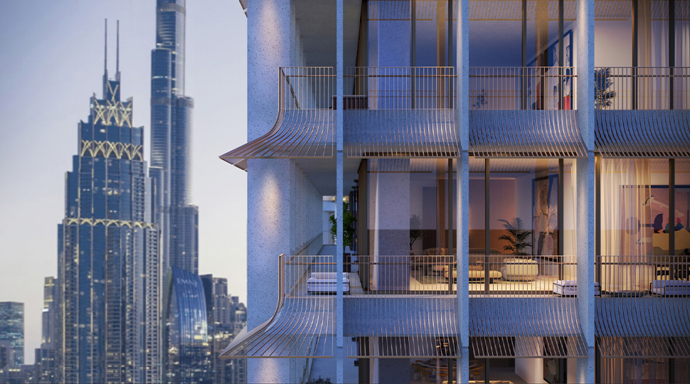 View looking into a skyscraper residence