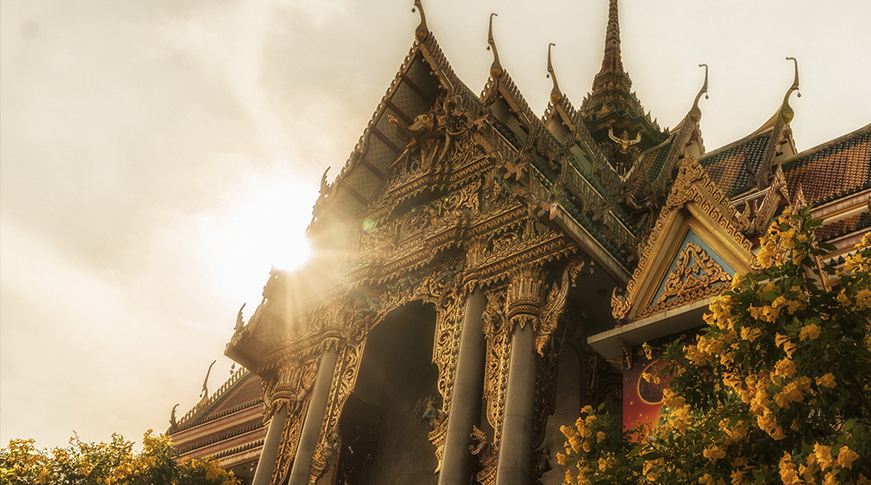 Ornate exterior of a temple in Thailand