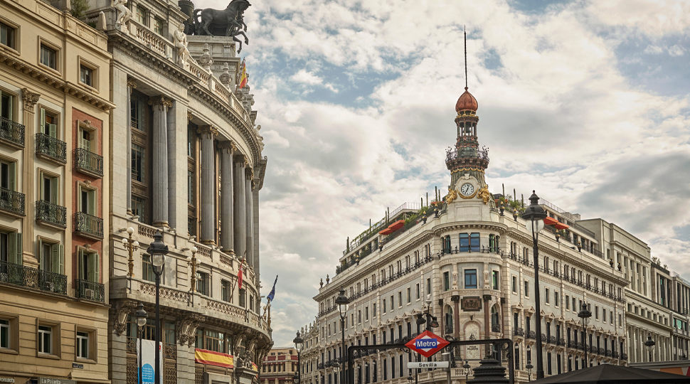 Spanish-style buildings in a city