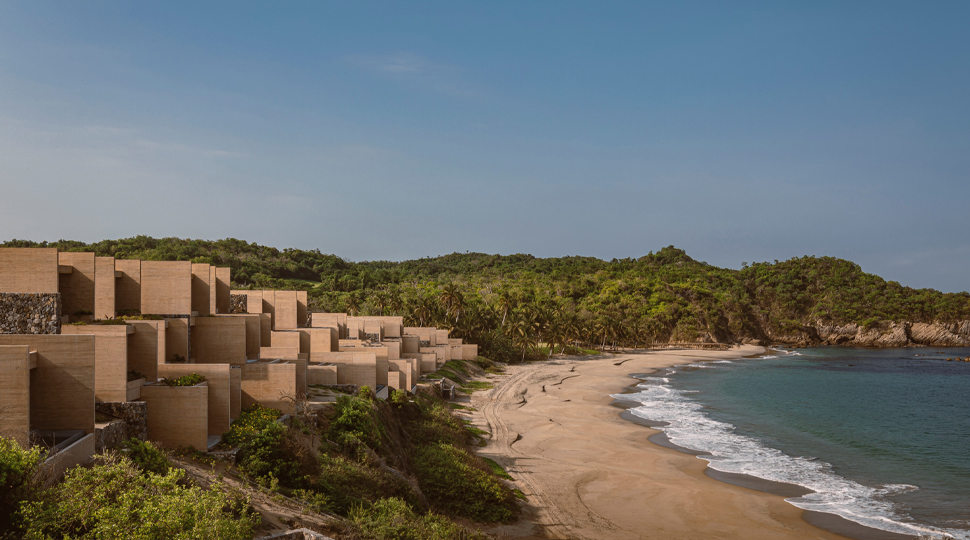 Coastline with a beachfront resort