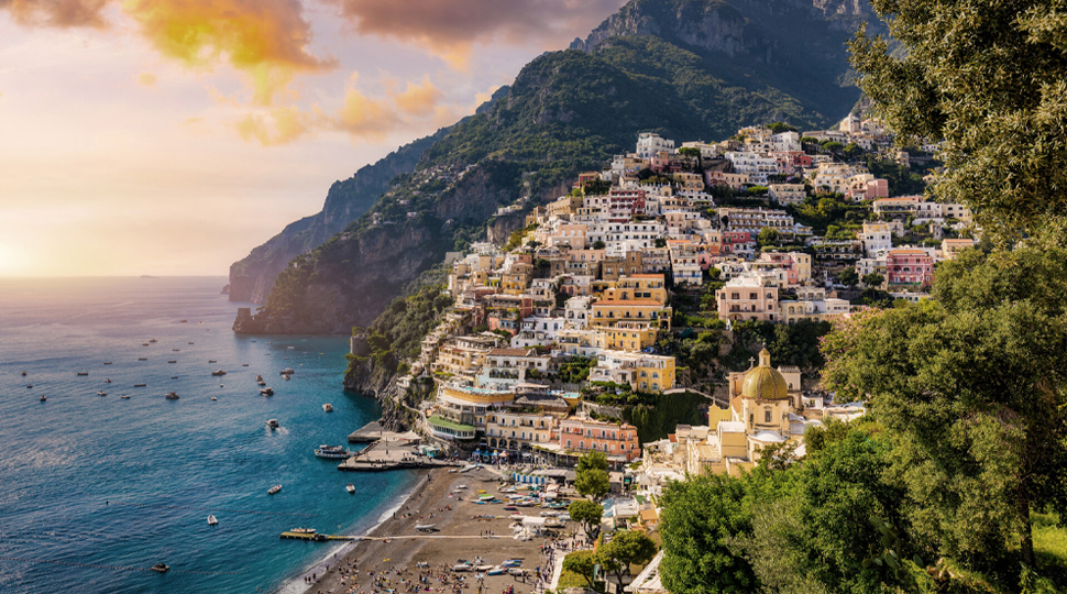 Hillside coastal village